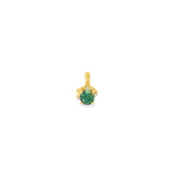 14k Yellow Gold 0.64ctw Round Montana Sapphire Nature Inspired Pendant