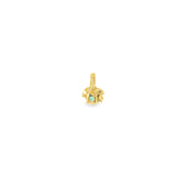 14k Yellow Gold 0.64ctw Round Montana Sapphire Nature Inspired Pendant