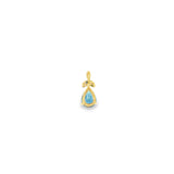 14k Yellow Gold 0.95ctw Montana Sapphire Nature Inspired Pendant