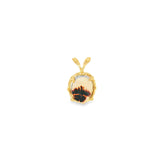 14k Yellow Gold Rope Montana Moss Agate Pendant