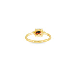 14k Yellow Gold 3 Stone Montana Moss Agate Women's Ring