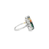 10k White Gold Montana Agate Women's Ring