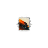 10k White Gold Montana Agate Women's Ring