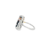 10k White Gold Montana Agate Women's Ring