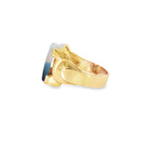 10k Yellow Gold Modern Montana Agate Ring
