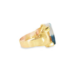 10k Yellow Gold Modern Montana Agate Ring
