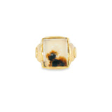 10k Yellow Gold Modern Montana Agate Ring