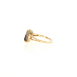 14k Yellow Gold Vintage Inspired Montana Agate Women's Ring