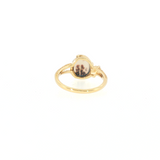 14k Yellow Gold Vintage Inspired Montana Agate Women's Ring