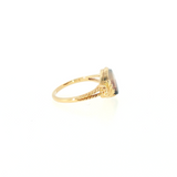 14k Yellow Gold Vintage Inspired Montana Agate Women's Ring