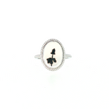 14k White Gold Nature Inspired Montana Agate Women's Ring
