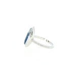 14k White Gold Nature Inspired Montana Agate Women's Ring