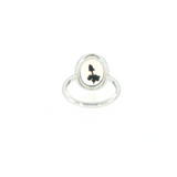 14k White Gold Nature Inspired Montana Agate Women's Ring