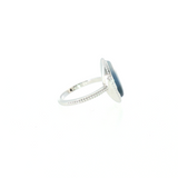 14k White Gold Nature Inspired Montana Agate Women's Ring
