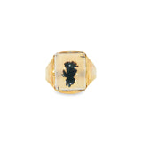 10k Yellow Gold Modern Montana Agate Ring