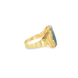 10k Yellow Gold Modern Montana Agate Ring