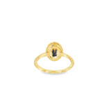 14k Yellow Gold Vintage Inspired Montana Agate Women's Ring