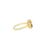 14k Yellow Gold Vintage Inspired Montana Agate Women's Ring