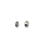 14k White Gold Stud Montana Agate Earrings