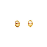 14k Yellow Gold Stud Montana Agate Earrings