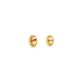 14k Yellow Gold Stud Montana Agate Earrings