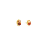 14k Yellow Gold Stud Montana Agate Earrings