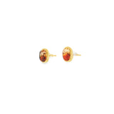14k Yellow Gold Stud Montana Agate Earrings