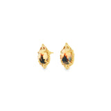 14k Yellow Gold Montana Agate Earrings
