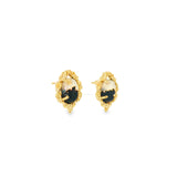 14k Yellow Gold Montana Agate Earrings