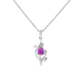 14k White Gold 0.88ctw Amethyst Nature Inspired Pendant