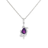 14k White Gold 0.88ctw Amethyst Nature Inspired Pendant