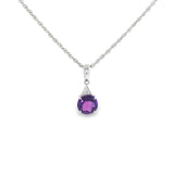 14k White Gold 1.28ctw Amethyst Solitaire Pendant