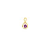14k Yellow Gold 0.19ctw Amethyst Drop Pendant