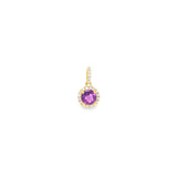 14k Yellow Gold 0.42ctw Amethyst Halo Pendant
