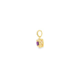 14k Yellow Gold 0.42ctw Amethyst Halo Pendant