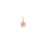 14k Yellow Gold 0.42ctw Amethyst Halo Pendant