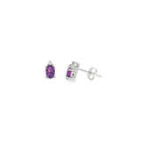 10k White Gold Vintage Inspired Amethysts Earrings