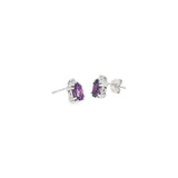 10k White Gold Vintage Inspired Amethysts Earrings