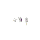 10k White Gold Vintage Inspired Amethysts Earrings