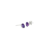 14k White Gold 0.60 ctw Stud Amethyst Earrings