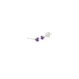 14k White Gold 3mm Stud Amethyst Earrings