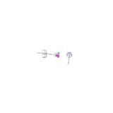 14k White Gold 3mm Stud Amethyst Earrings