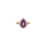 14k Rose Gold 1.53 ctw Amethyst Vintage Inspired Women's Ring