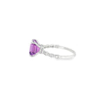 14k White Gold 2.45 ctw Amethyst Hidden Halo Women's Ring