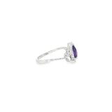 14k White Gold 0.88 ctw Amethyst Nature Inspired Women's Ring