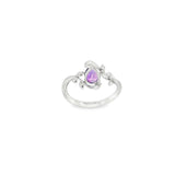 14k White Gold 0.88 ctw Amethyst Nature Inspired Women's Ring