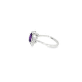 14k White Gold 0.88 ctw Amethyst Nature Inspired Women's Ring