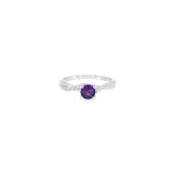 14k White Gold 0.41 ctw Amethyst Curved Women's Ring