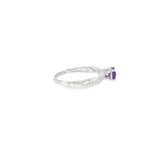 14k White Gold 0.41 ctw Amethyst Curved Women's Ring