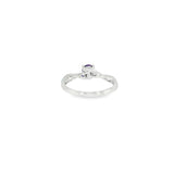 14k White Gold 0.41 ctw Amethyst Curved Women's Ring